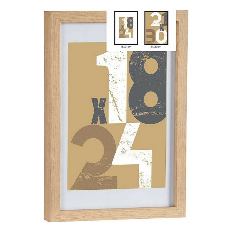 Image secondaire de Cadre photo 24 x 2,5 x 32,5 cm Naturel verre Bois MDF (6 Unités)