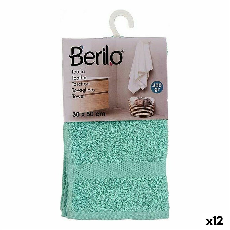 Serviette de toilette 30 x 0,5 x 50 cm Turquoise (12 Unités)