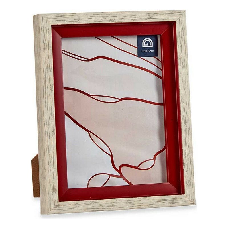 Image secondaire de Cadre photo 17 x 2 x 21,8 cm Verre Rouge Bois Marron Plastique (6 Unités)