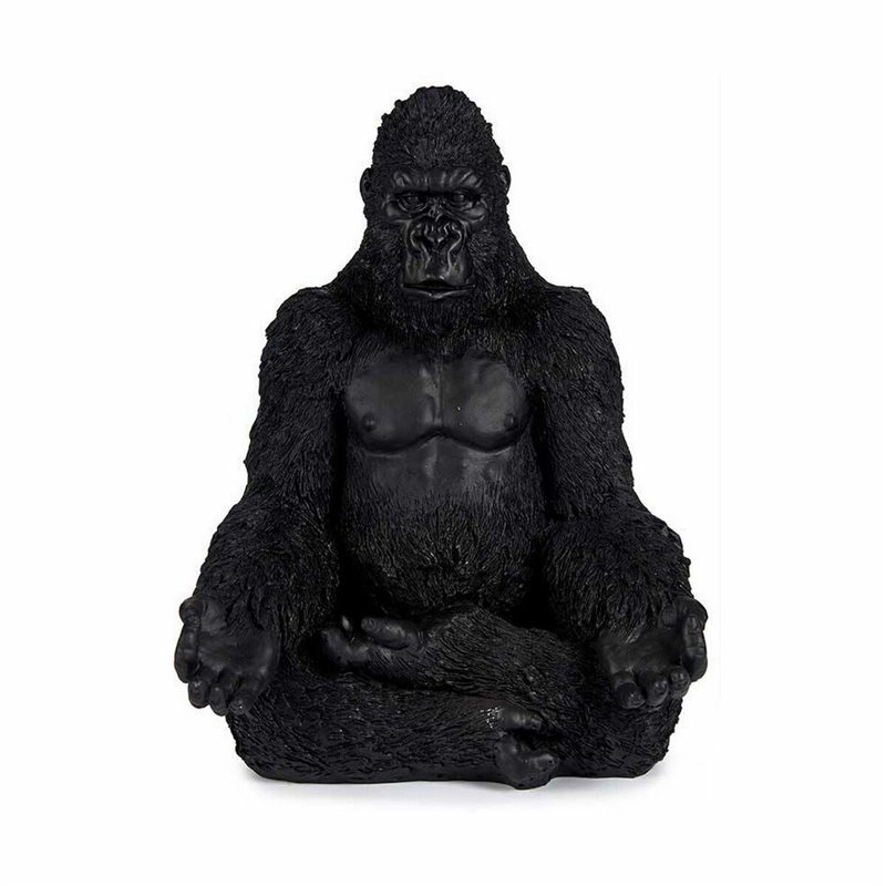 Image secondaire de Figurine Décorative Gorille Yoga Noir 19 x 26,5 x 22 cm (4 Unités)