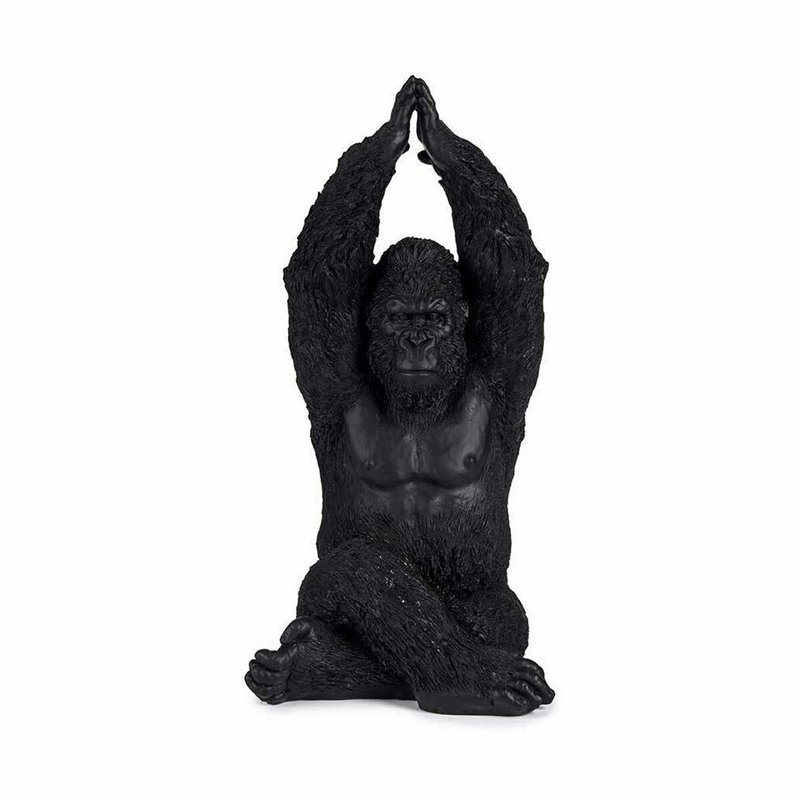 Image secondaire de Figurine Décorative Gorille Yoga Noir 18 x 36,5 x 19,5 cm (4 Unités)