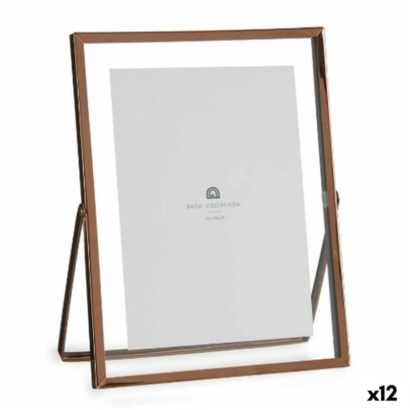 Cadre photo Cuivre Métal verre Plastique 18,5 x 1 x 23 cm (12 Unités)