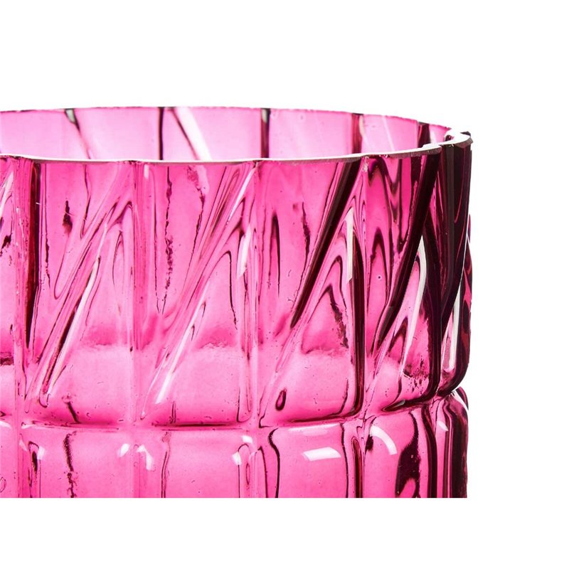 Image secondaire de Vase Taillé Rose foncé Verre 13 x 26,5 x 13 cm (6 Unités)