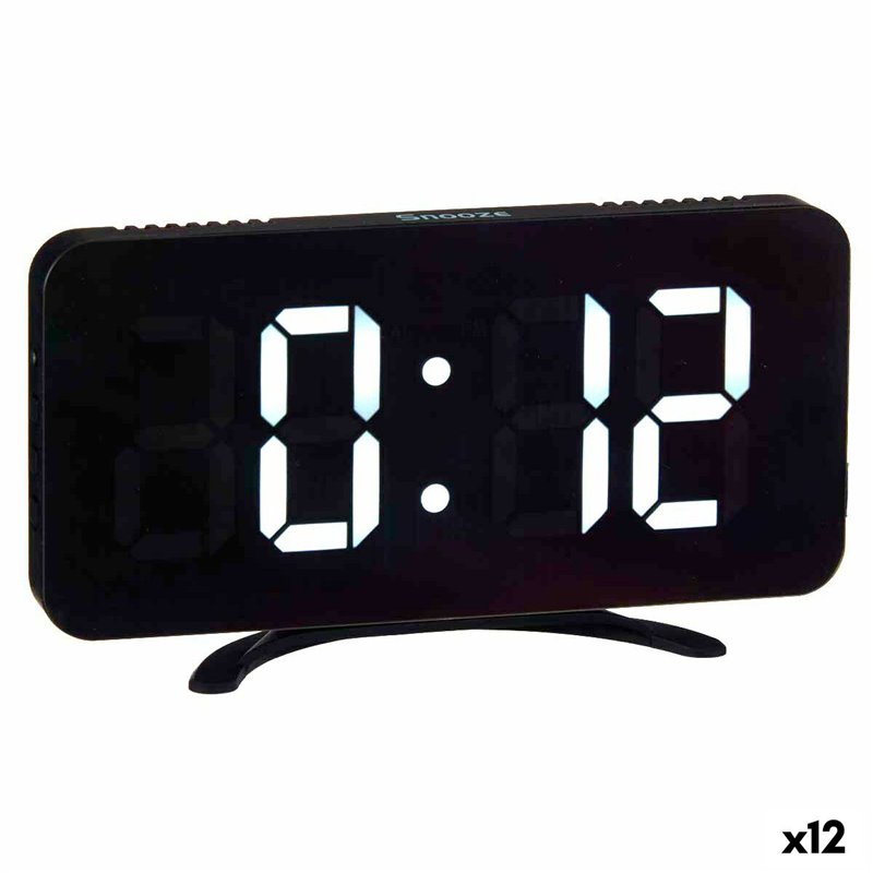 Montre Numérique de Table Noir ABS 15,7 x 7,7 x 1,5 cm (12 Unités)