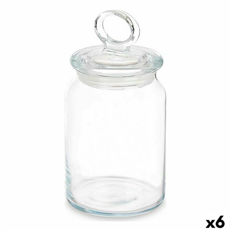 Bocal Kitchen 860 ml 9,8 x 19,3 x 9,8 cm Transparent Silicone verre (6 Unités)