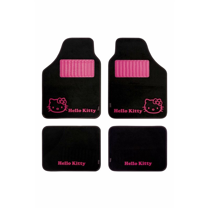 Set de tapis de voitures Hello Kitty KIT3013 Universel Noir Rose (4 pcs)