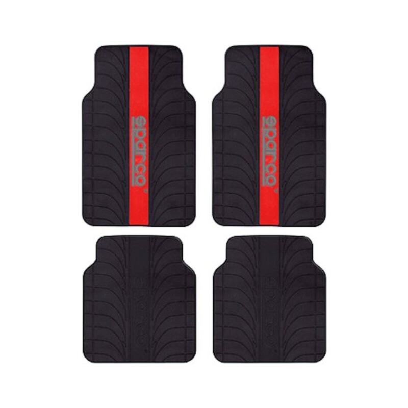 Set de tapis de voitures Sparco SPC1913RS Universel Noir/Rouge (4 pcs)