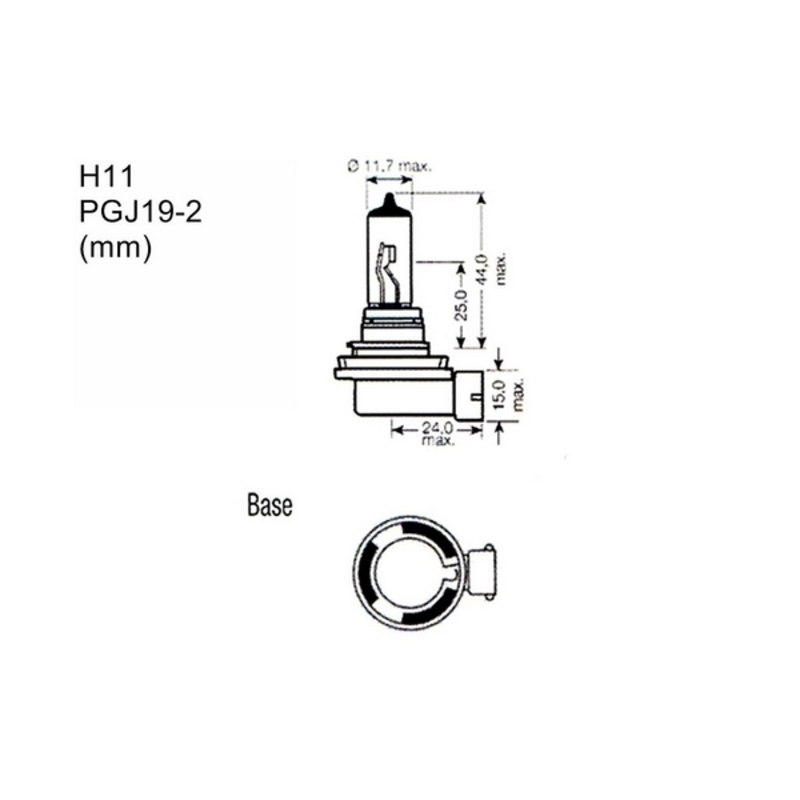 Image secondaire de Ampoule pour voiture M-Tech PTZSW11-DUO H11 12V 55W