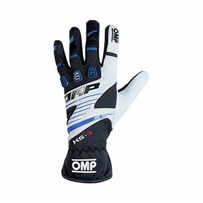 Gants de karting OMP KS-3 Bleu Blanc Noir XXS