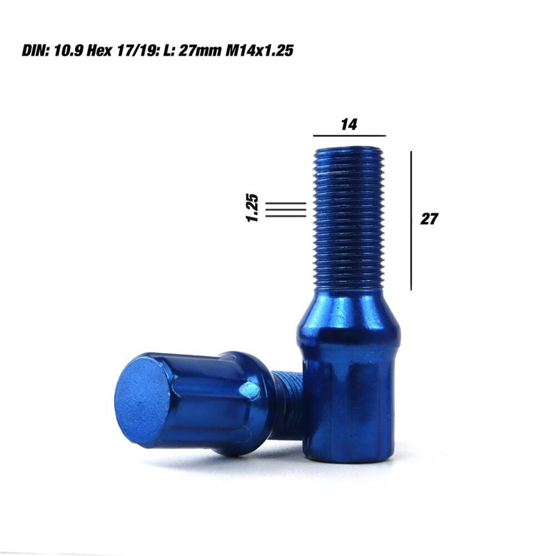 Image secondaire de Set Vis OMP 27 mm Bleu 20 uds M14 x 1,25