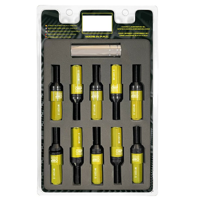 Kit de vissage OMP OMPS09981209 28 mm Jaune M12 x 1,50