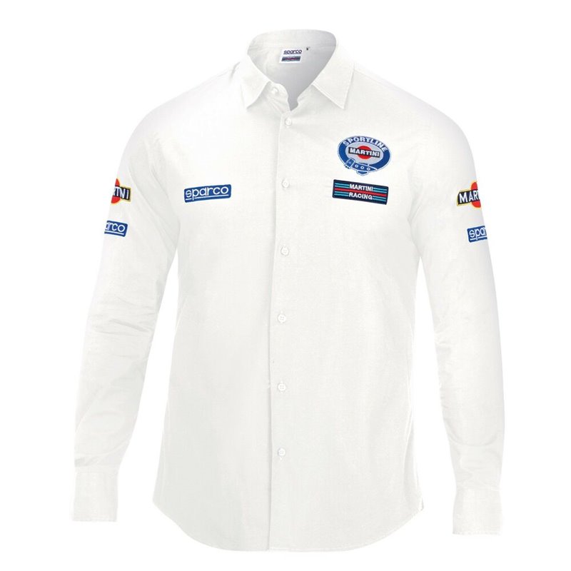 Chemise à manches longues homme Sparco Martini Racing Taille L Blanc