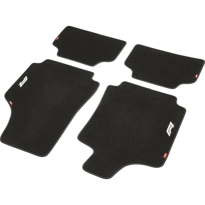 Set de tapis de voitures FORMULA 1 cm480 Noir/Blanc 4 uds