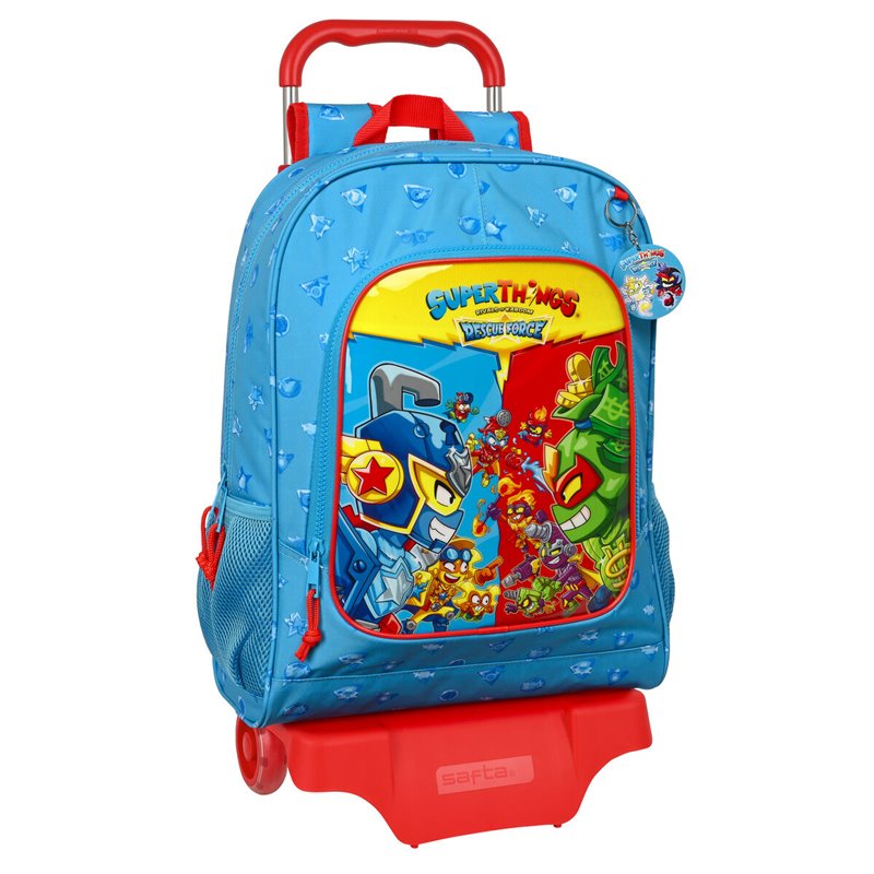 Cartable à roulettes SuperThings Rescue force 32 x 42 x 14 cm Bleu