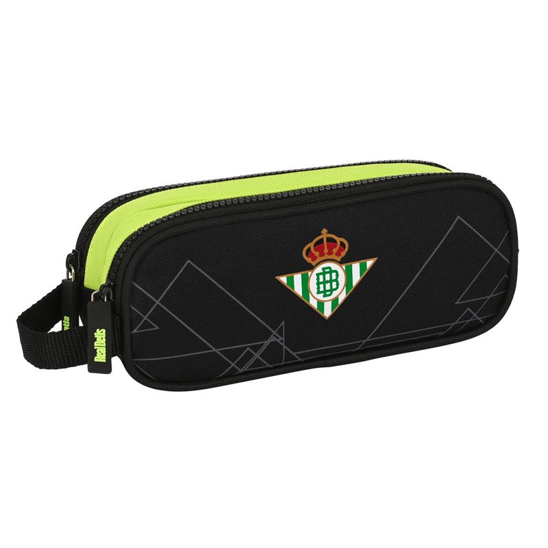 Trousse Fourre-Tout Double Real Betis Balompié Noir Citron 21 x 8 x 6 cm