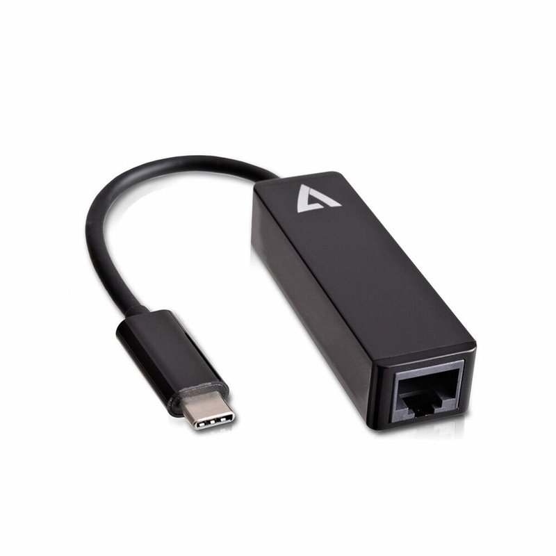 V7 Adaptateur vidéo USB-C mâle vers RJ45 mâle, noir