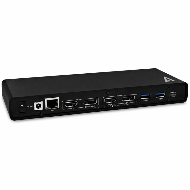 Image secondaire de V7 Station d'accueil universelle USB-C avec alimentation, double écran 4K, port d'affichage HDMI et Displaylink jusqu'à 65 W