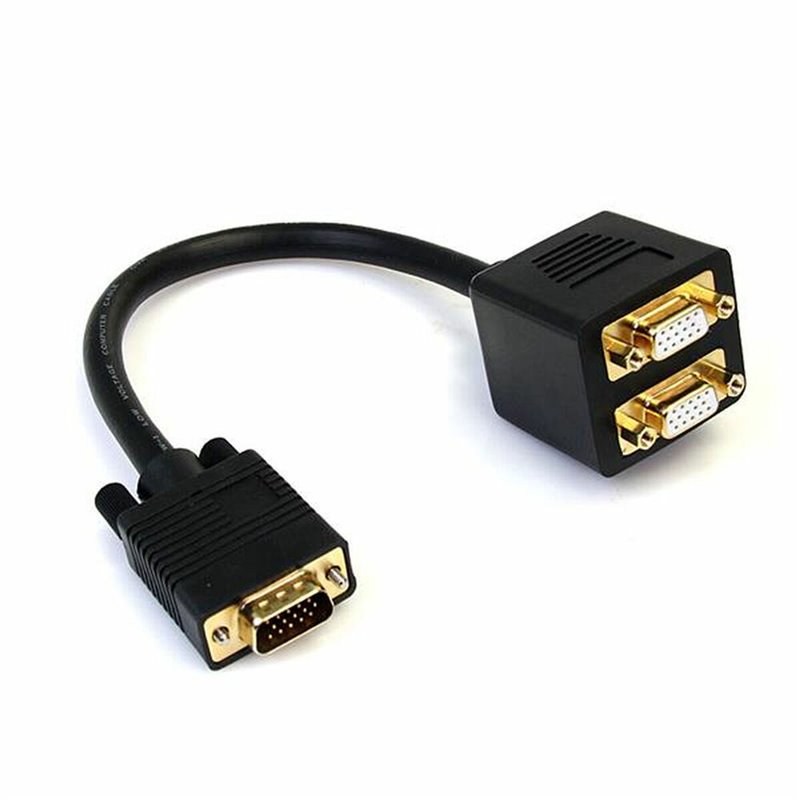 Image secondaire de Startech.com Câble répartiteur vidéo VGA de 30cm - 1x VGA (Mâle) vers 2x VGA (Femelle) - Noir