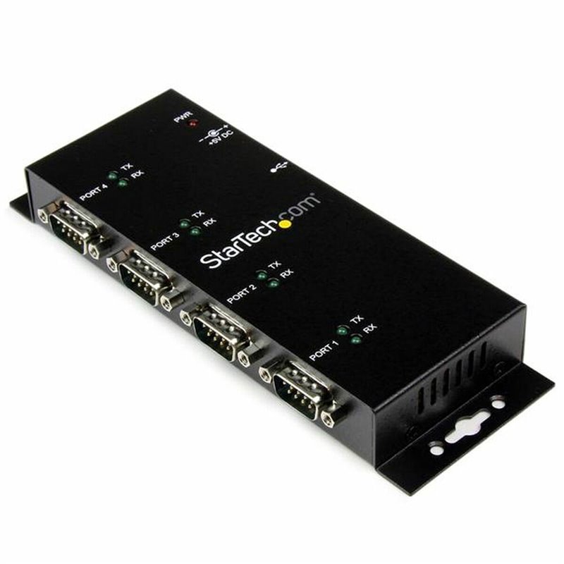 Startech.com Hub adaptateur USB vers série DB9 RS232 4 ports Montage sur rail DIN industriel et mural