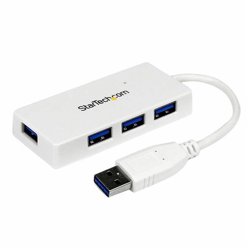 Startech.com Hub USB 3.0 à 4 ports avec câble intégré - 5Gbps - Blanc