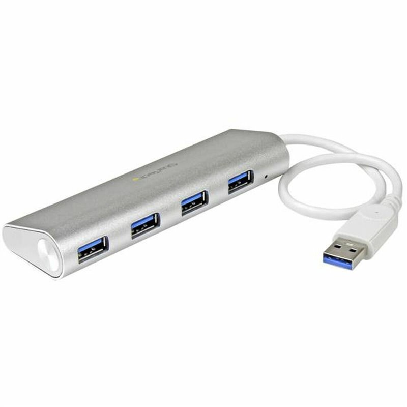 Startech.com Hub USB 3.0 compact à 4 ports avec câble intégré - 5Gbps - Argent