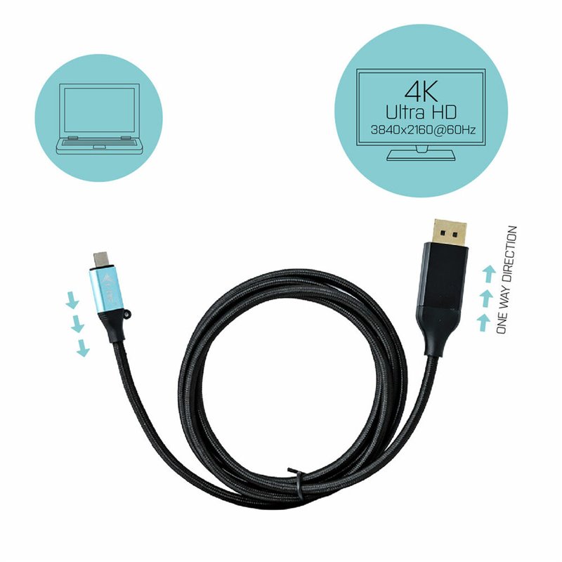 Image secondaire de I-Tec USB-C DisplayPort Câble Adapter 4K / 60 Hz 200cm