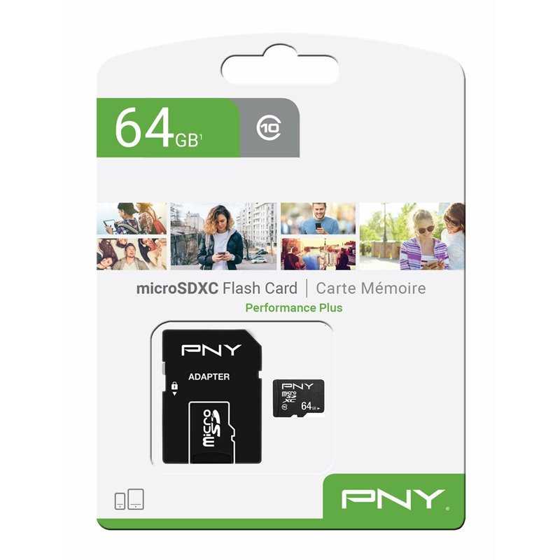 Image secondaire de Carte Mémoire Micro SD avec Adaptateur PNY P-SDU64G10PPL-GE 64 GB