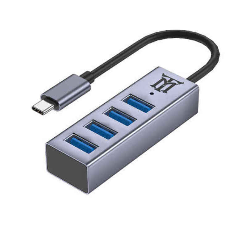 Maillon Technologique Premium MTHUB4 hub & concentrateur USB 3.2 Gen 2 (3.1 Gen 2) Type-C 5 Mbit/s Aluminium, Gris