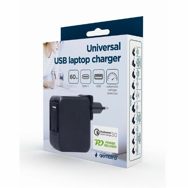 Image secondaire de Chargeur pour Ordinateur Portable GEMBIRD NPA-PD60-01 90 W 60 W 60W