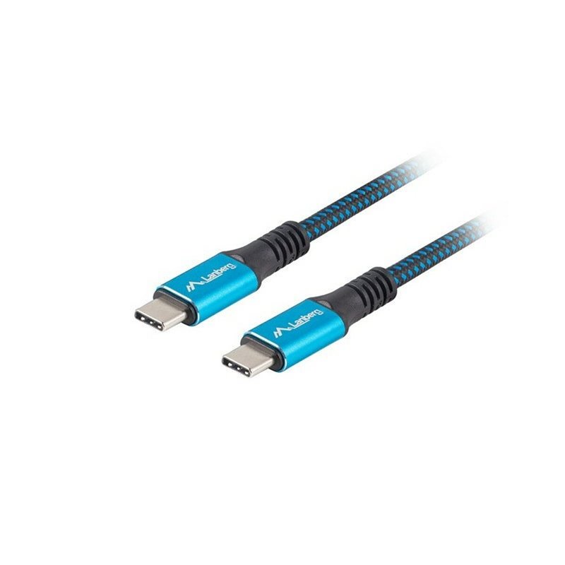 Câble USB-C Lanberg CA-cmcm-45CU-0005-BK Bleu Noir 50 cm (1 Unité)