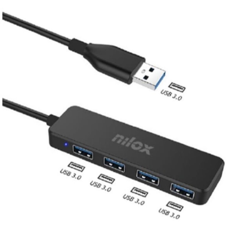 Hub USB 4 Ports Nilox NXHUB402 Noir