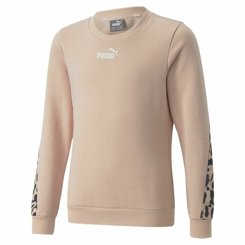 Sweat-Shirt sans capuche fille Puma Alpha Crew Neck Beige Léopard Rose