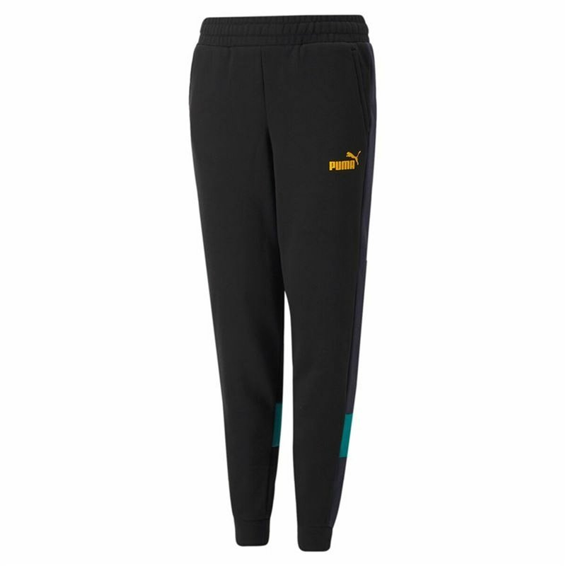 Pantalons de Survêtement pour Enfants Puma Essentials+ Colorblock Noir Enfants