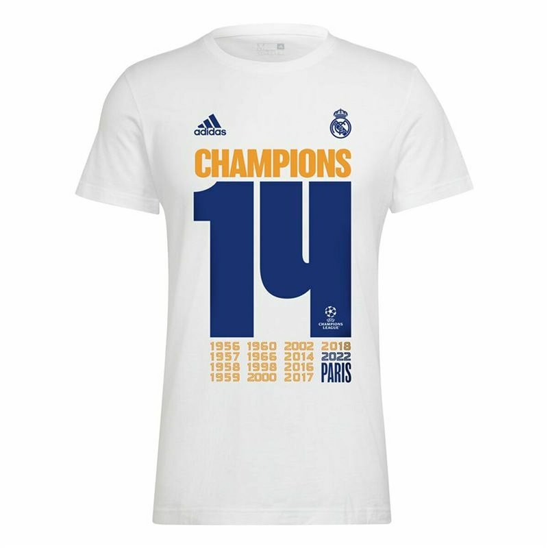 Maillot de Football à Manches Courtes pour Homme Adidas Real Madrid Champions 2022