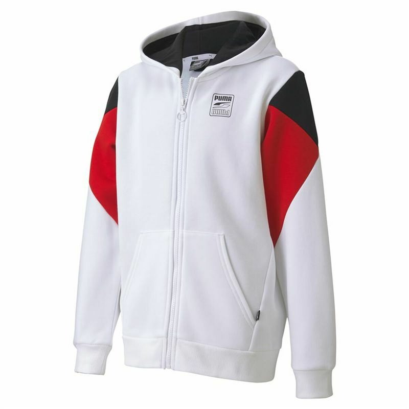 Image secondaire de Veste de Sport pour Enfants Rebel Puma Block Full-Zip Hoodie Blanc