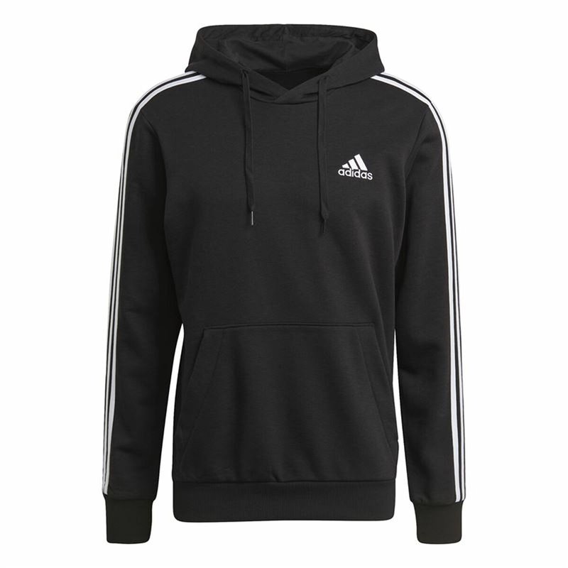 Sweat à capuche homme Adidas Essentials 3 Stripes Noir