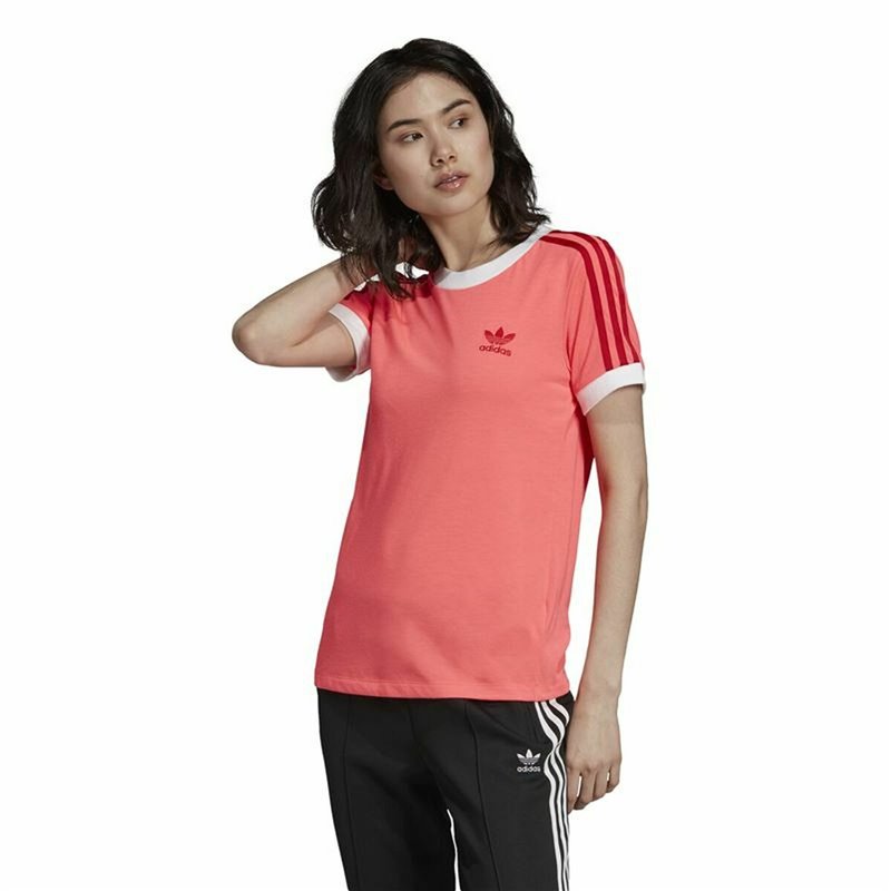 Image secondaire de T-Shirt à manches courtes femme Adidas 3 Stripes Saumon