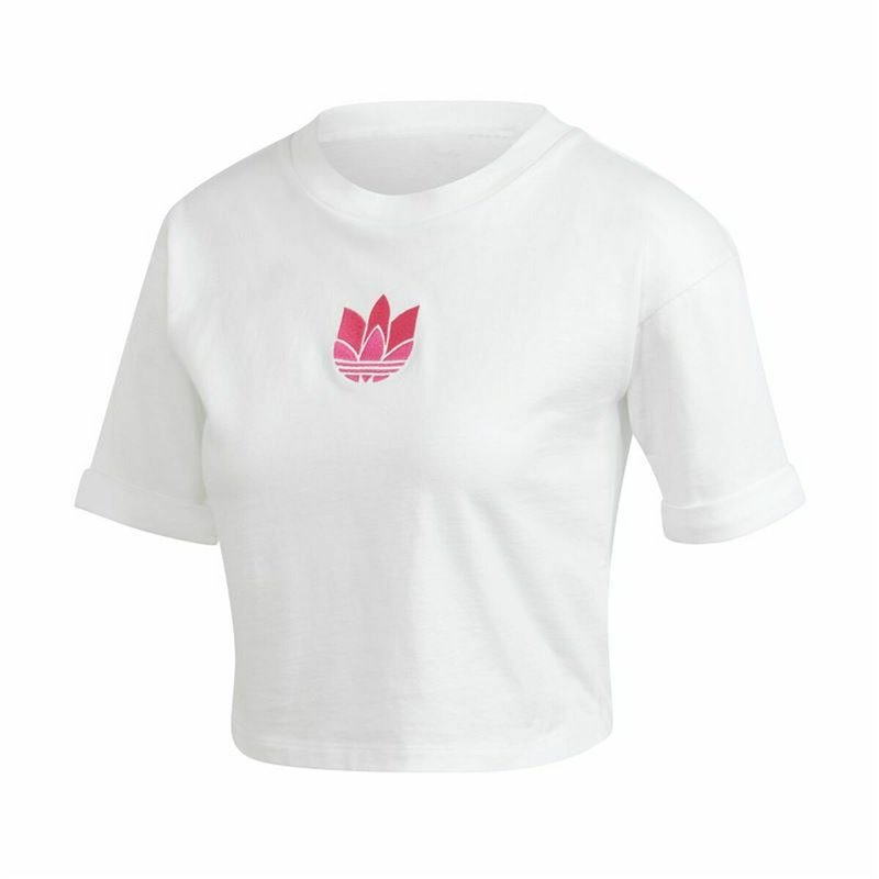 T-Shirt à manches courtes femme Adidas Adicolor 3D Trefoil Blanc