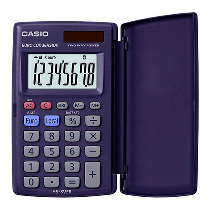 Calculatrice Casio HS-8VER Bleu Bleu foncé Plastique de poche