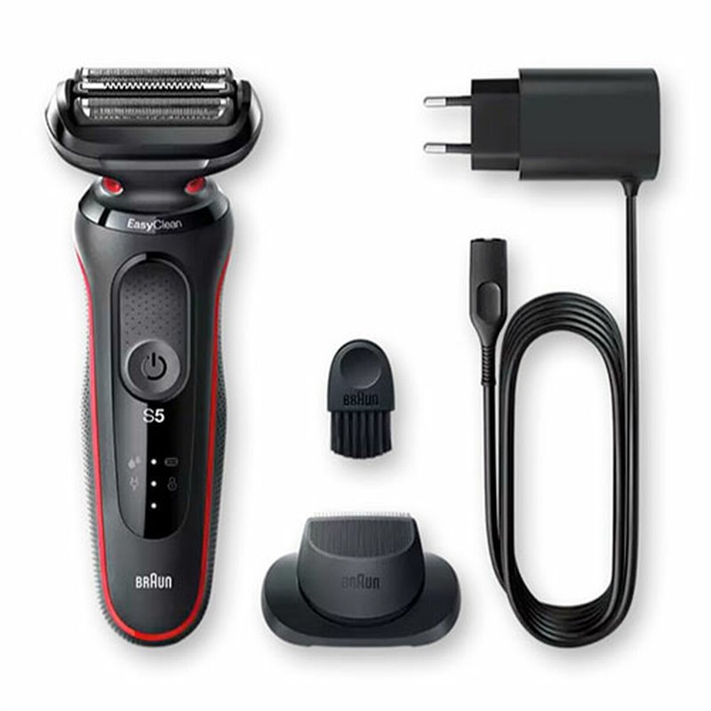 Braun Series 5 51-R1200S rasoir pour homme Rasoir à grille Tondeuse Noir, Rouge