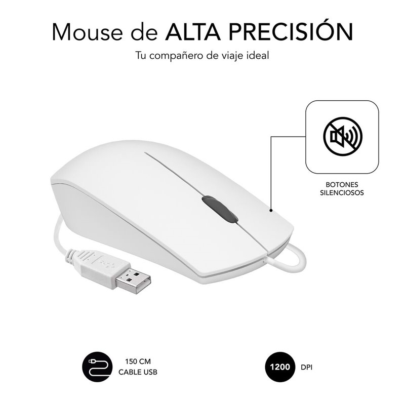 Image secondaire de Souris Subblim SUBMOB2BS002 Blanc 1200 DPI