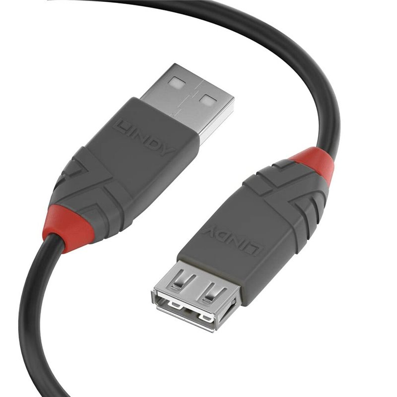 Lindy 36702 câble USB 1 m USB 2.0 USB A Noir, Gris