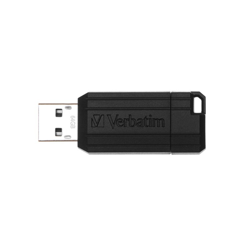 Verbatim Micro-clé USB PinStripe de 64 Go - noire