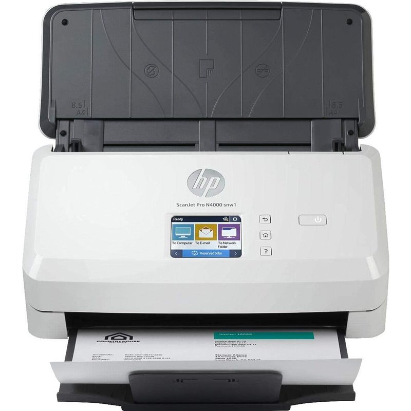 HP Scanjet Pro N4000 snw1 Sheet-feed Scanner Alimentation papier de scanner 600 x 600 DPI A4 Noir, Blanc