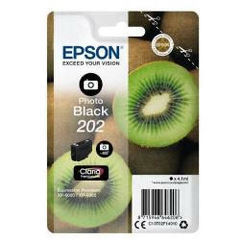 Epson Kiwi Singlepack Photo Black 202 Claria Premium Ink