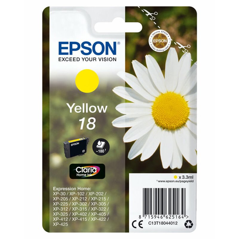 Cartouche d'Encre Compatible Epson C13T18044022 Jaune