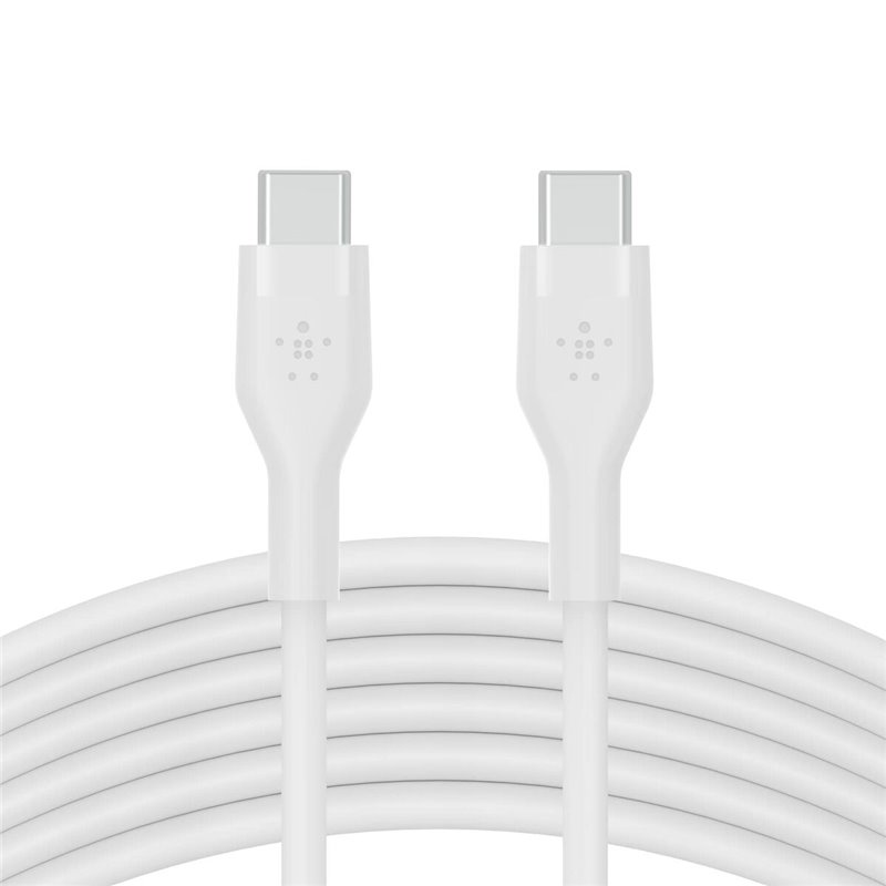 Belkin Boostcharge Flex câble USB 3 m USB 2.0 USB C Blanc