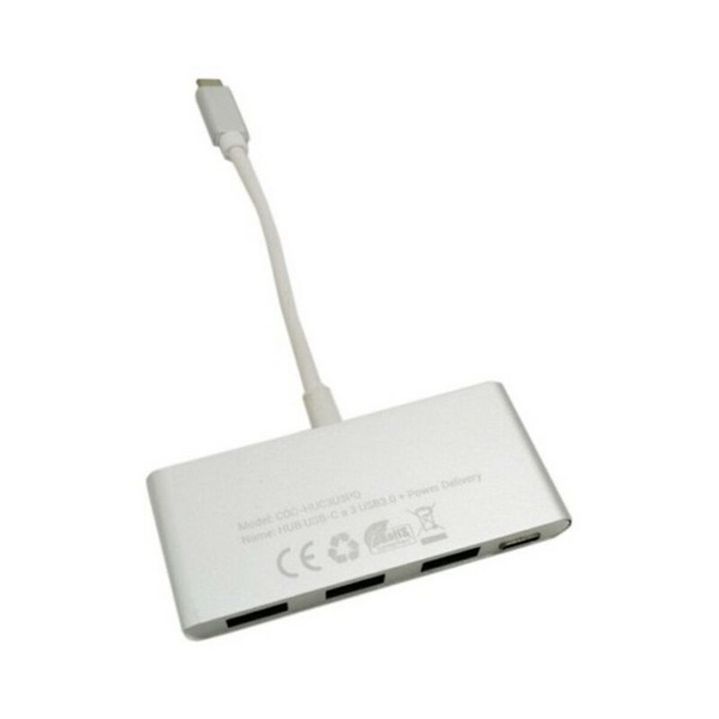 Coolbox COO-HUC3U3PD hub & concentrateur USB 3.2 Gen 1 (3.1 Gen 1) Type-C 5000 Mbit/s Aluminium