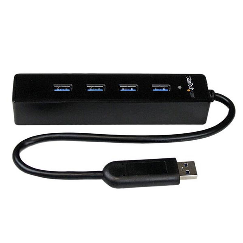 Startech.com Hub USB 3.0 portable à 4 ports avec câble intégré - 5Gbps - Noir