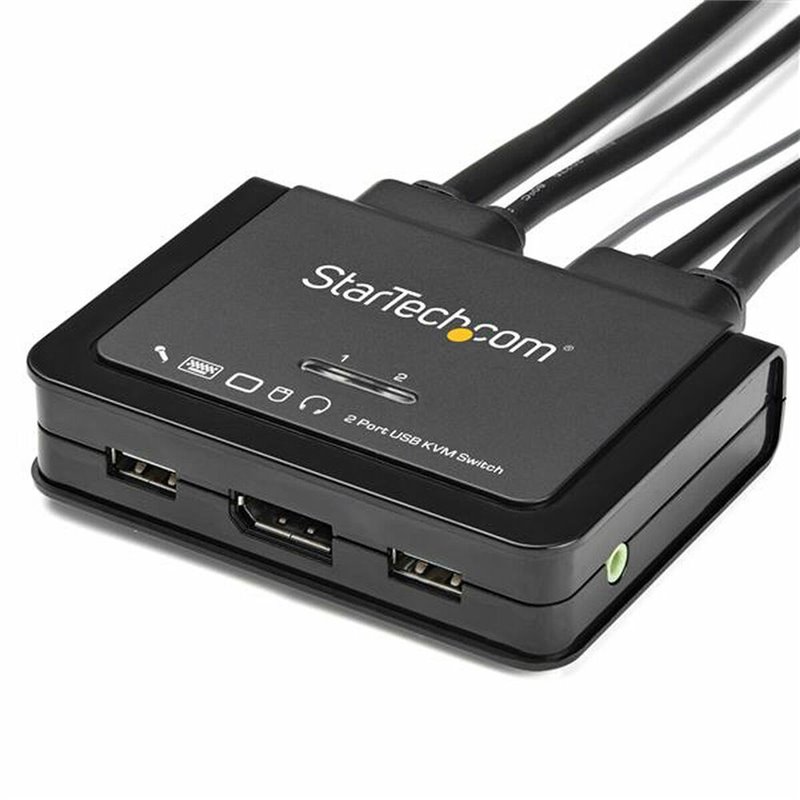 Startech.com Commutateur KVM à 2 ports USB 4K 60 Hz DisplayPort avec câbles incorporés